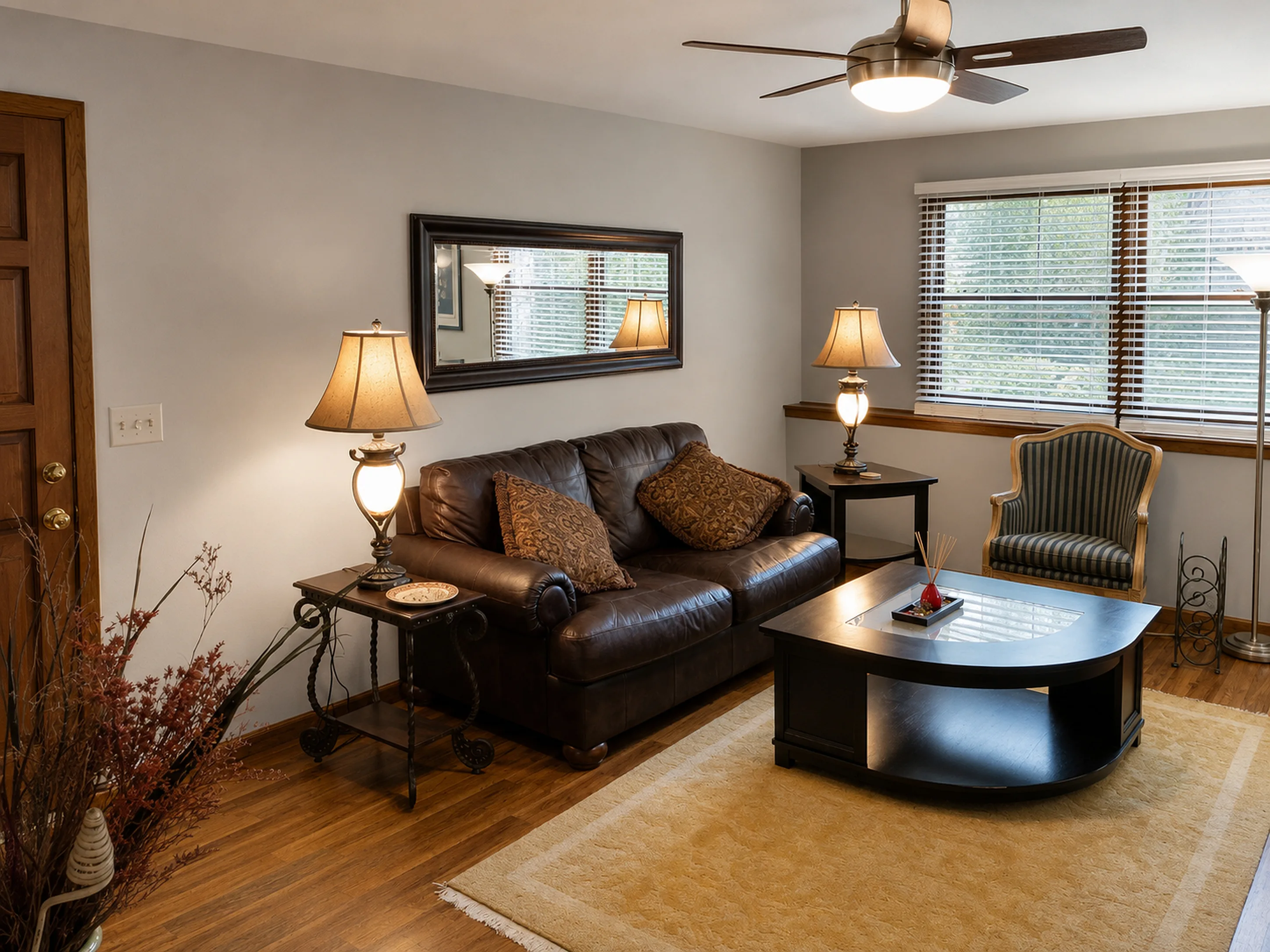 Living room viewed from the entry in apartment 1307 B